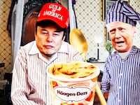 Donald Trump, Elon Musk, Lincoln bedroom photo illustration