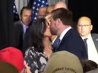 J.D. Vance kisses his wife, Usha