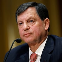 Democrats sent a letter to Social Security Commissioner Frank Bisignano, pictured at his confirmation hearing, calling for the SSA to issue a correction after claiming in an email to millions of beneficiaries that Trump's massive tax law would eliminate federal income taxes on Social Security for most beneficiaries.
