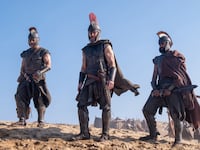 Matt Damon (center) said he had to be intentional about everything he ate while preparing for his role as Odysseys.