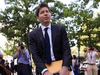 Sam Altman arrives for a Artificial Intelligence Insight Forum for U.S. senators.