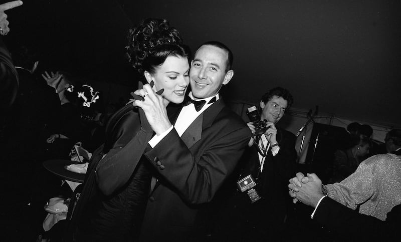 Opening of the Andy Warhol Museum in May 1994 in Pittsburgh, PA. L-R: Debi Mazar dances with Paul Reubens, aka Pee-Wee Herma