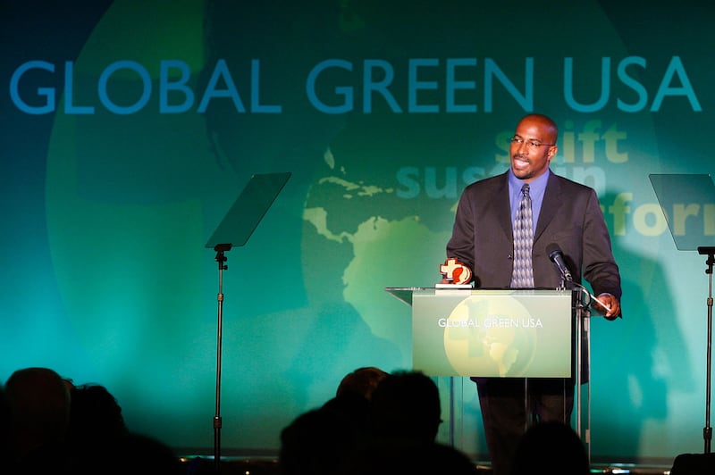 Van Jones accepts an award at Global Green USA's 12th Annual Green Cross Millennium Awards