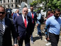 Bernie Kerik and Kash Patel appear at Donald Trump trial.