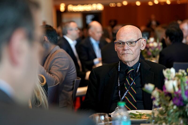 James Carville attends The New York Times DealBook Summit 2025 at Jazz at Lincoln Center on December 03, 2025 in New York City.