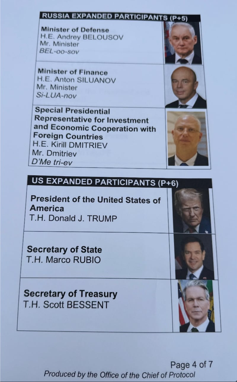 Trump-Putin Summit Document