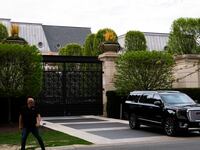 A car is parked outside the home of Canadian rapper Drake in Toronto, Canada, on May 7, 2024.
