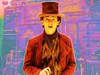 A photo illustration of Timothée Chalamet in Wonka.