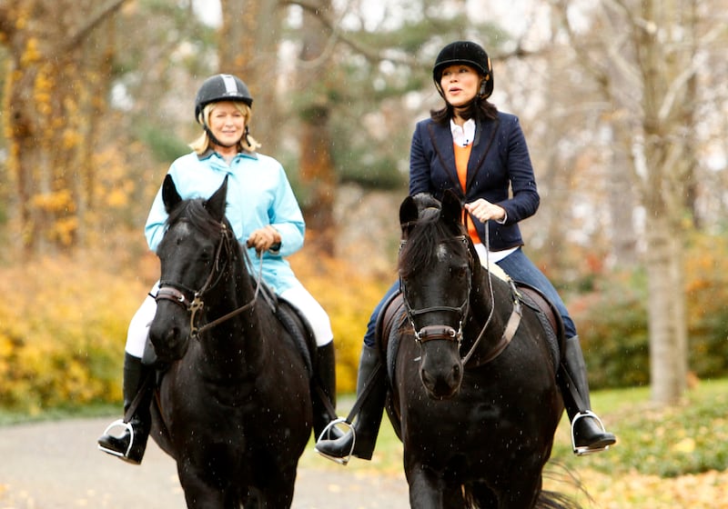 Martha Stewart took reporter Ann Curry horseback riding for NBC News' "Today" show in 2012.