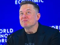 Elon Musk delivers a speech during the World Economic Forum Annual Meeting in Davos, Switzerland, on January 22, 2026.