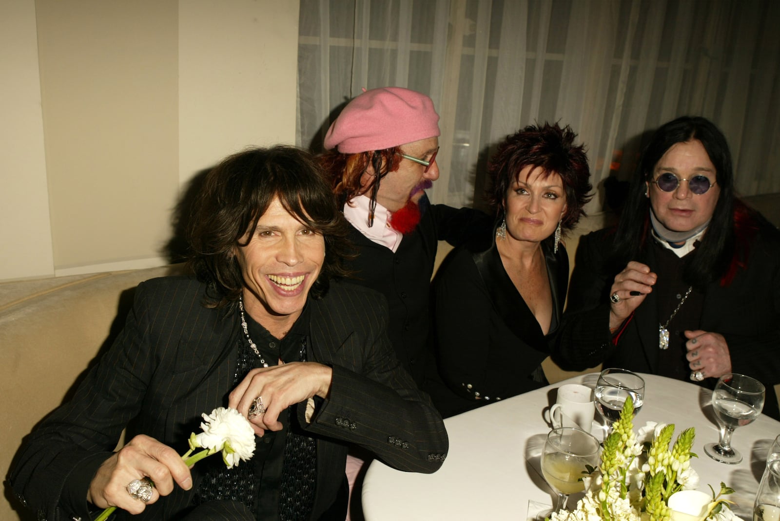 Steven Tyler with Sharon Osbourne and Ozzy Osbourne at the 2004 EMI GRAMMY Party in Los Angeles.