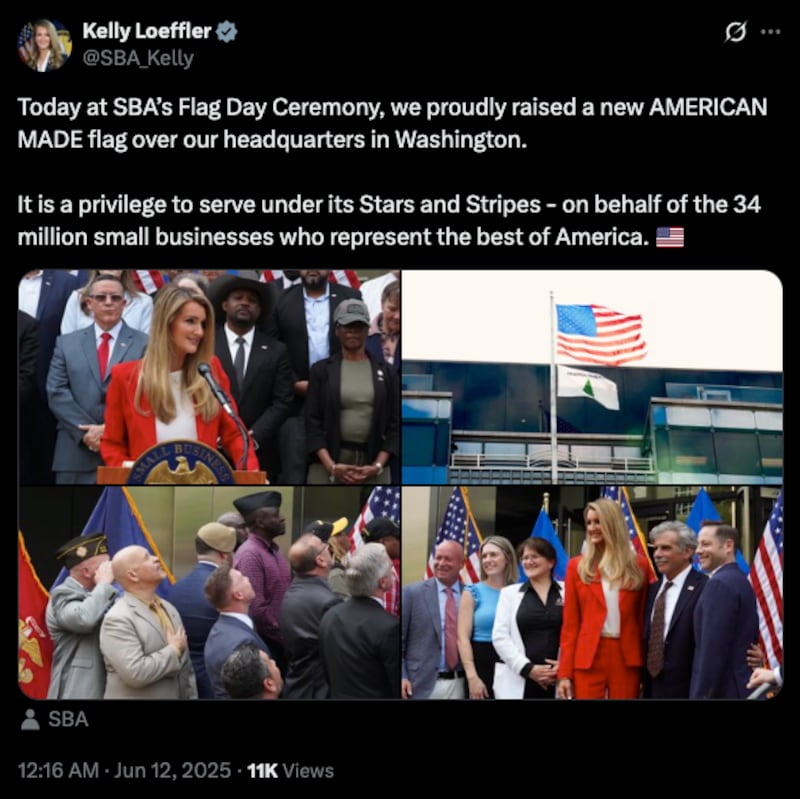 A screenshot of Kelly Loeffler's X post.