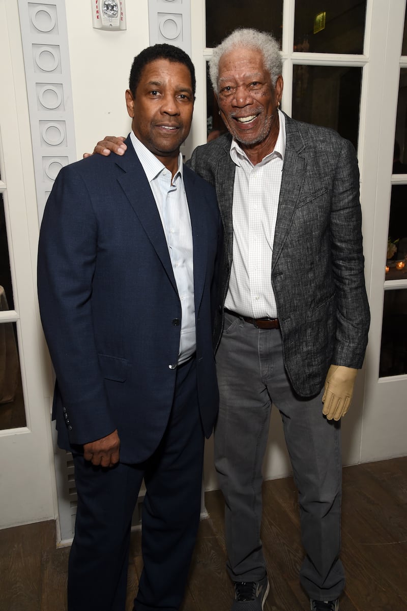 Actors Morgan Freeman and Denzel Washington
