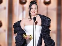 Lily Gladstone accepts award for Best Performance by a Female Actor in a Motion Picture Drama for \"Killers of the Flower Moon\" at the 81st Golden Globe Awards held at the Beverly Hilton Hotel on January 7, 2024 in Beverly Hills, California