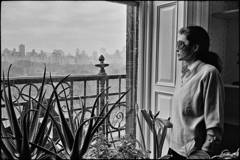 Yoko Ono in her and John Lennon's NYC apartment