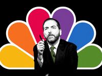 An illustration including a photo of Chuck Todd and the NBC logo