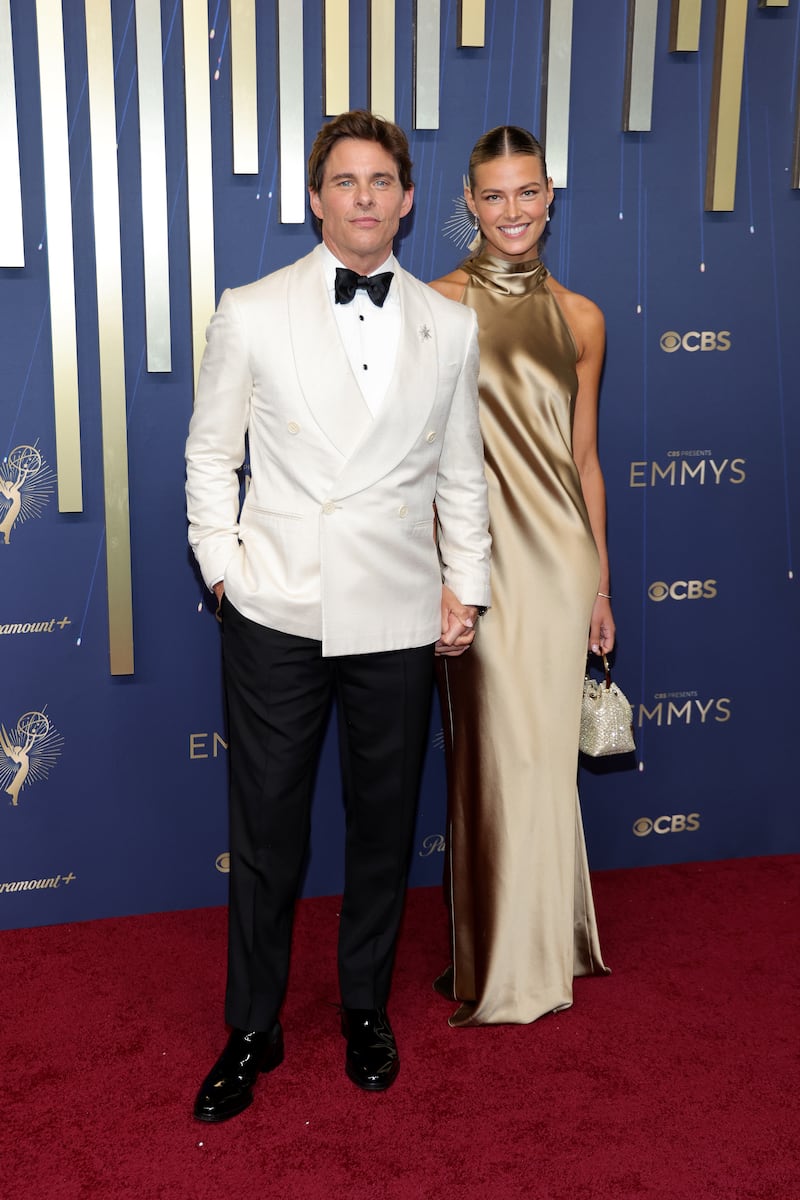 James Marsden and Frederique Brons made their red carpet debut at the 77th Primetime Emmy Awards on September 14, 2025, in Los Angeles.