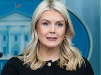 White House Press Secretary Karoline Leavitt speaks during a press briefing in the Brady Press Briefing Room of the White House in Washington, DC, on February 18, 2026.
