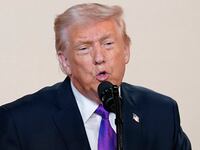 U.S. President Donald Trump speaks during an event on drug pricing in the South Court Auditorium on the White House campus on February 5, 2026 in Washington, DC.