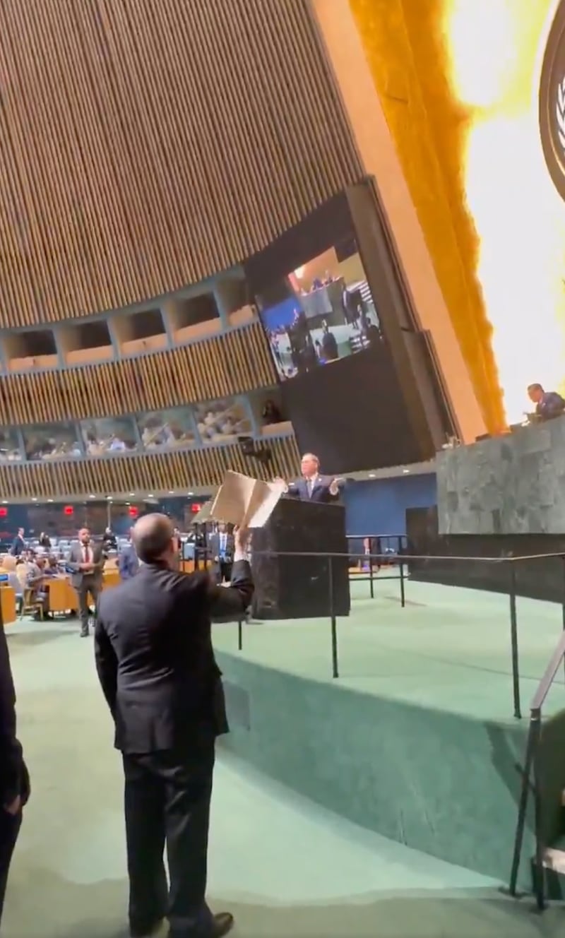 Waltz shouts at Parrilla, who objects to his speech and calls for a point of order.