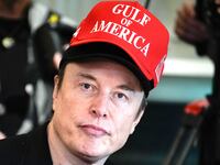 Elon Musk attends a Cabinet meeting Wednesday April 30, 2025 at the White House in Washington, DC.
