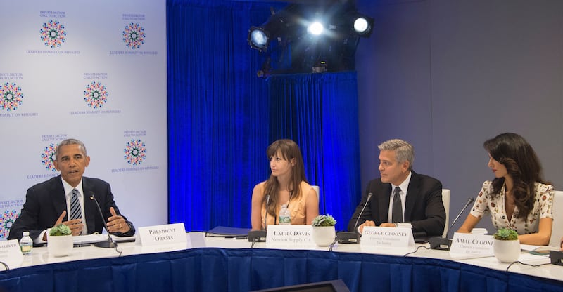 President Barack Obama and Clooney at the United Nations in 2016