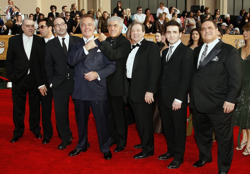 LOS ANGELES, CA - JANUARY 28: Actors Vincent Curatola, guest, guest, Tony Sirico, Frank Vincent, Dan Grimaldi, guest, and Joseph R. Gannascoli arrive at the 13th Annual Screen Actors Guild Awards held at the Shrine Auditorium on January 28, 2007 in Los Angeles, California. (Photo by Frank Micelotta/Getty Images)