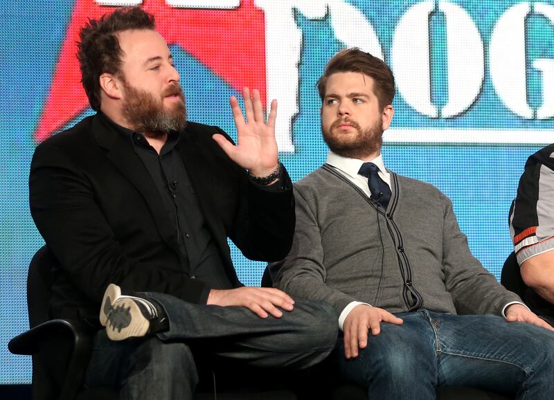 PASADENA, CA - JANUARY 04: Executive Producers Rob Worsoff (L) and Jack Osbourne speak onstage during the "Alpha Dogs" panel discussion at the National Geographic Channels portion of the 2013 Winter TCA Tour - Day 1 at Langham Hotel on January 4, 2013 in Pasadena, California. (Photo by Frederick M. Brown/Getty Images)