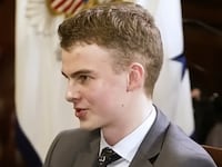 Edward Coristine during a Fox News interview in May.