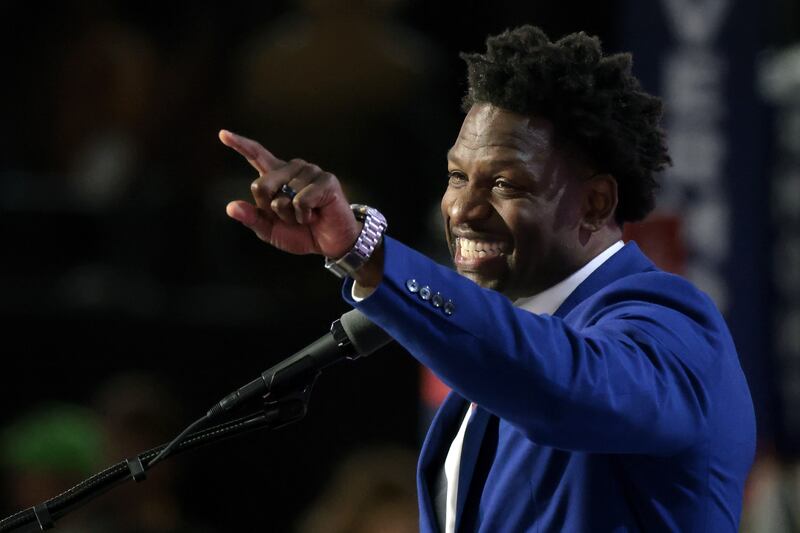 Rev. Lorenzo Sewell speaks on stage on the fourth day of the Republican National Convention at the Fiserv Forum on July 18, 2024 in Milwaukee, Wisconsin.