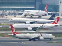 Turkish Airlines (THY) aircraft are pictured on the tarmac of Istanbul Grand Airport in Istanbul, Turkey May 23, 2023.