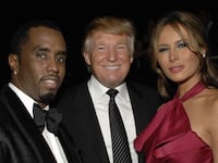 NEW YORK, NY - FEBRUARY 6: (L-R) Sean Combs, Donald Trump and Melania Trump attend GUCCI and MADONNA host A NIGHT TO BENEFIT RAISING MALAWI AND UNICEF at the United Nations on February 6, 2008 in New York City. (Photo by JOE SCHILDHORN/Patrick McMullan via Getty Images)