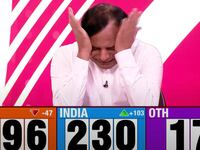 Pollster Pradeep Gupta weeps on India Today after his exit poll in the Indian election is shown to be inaccurate.