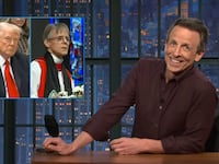 Seth Meyers talking about Trump and Rev. Budde