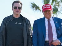 BROWNSVILLE, TEXAS - NOVEMBER 19: U.S. President-elect Donald Trump greets Elon Musk as he arrives to attend a viewing of the launch of the sixth test flight of the SpaceX Starship rocket on November 19, 2024 in Brownsville, Texas. SpaceX’s billionaire owner, Elon Musk, a Trump confidante, has been tapped to lead the new Department of Government Efficiency alongside former presidential candidate Vivek Ramaswamy. (Photo by Brandon Bell/Getty Images)