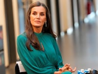 Queen Letizia of Spain looks on during a visit to University of Copenhagen, Denmark, November 7, 2023.