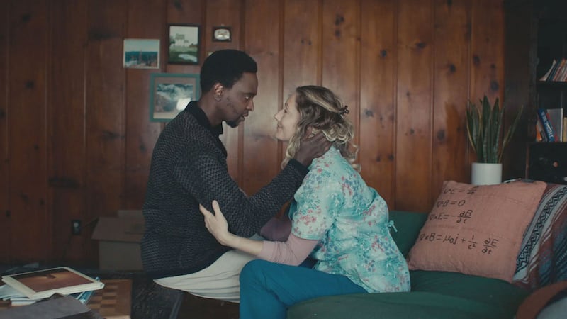 A still of Judy Greer and Edi Gathegi in ‘Aporia’