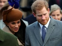 Prince Harry and Meghan Markle arrive at St Mary Magdalene's church for the Royal Family's Christmas Day service on the Sandringham estate in eastern England, Britain, December 25, 2017