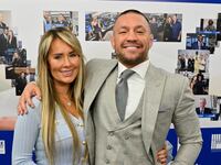 NEW YORK, NEW YORK - SEPTEMBER 11: (L-R) Dee Devlin and Conor McGregor attends Charity Day 2025 Hosted by the Cantor Fitzgerald Relief Fund at Cantor on September 11, 2025 in New York City. (Photo by Eugene Gologursky/Getty Images for Cantor Fitzgerald)