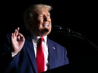 Donald Trump speaks at a Save America Rally at the Aero Center Wilmington in September 2022.