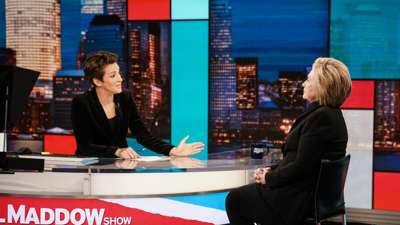 Rachel Maddow and Hillary Clinton.