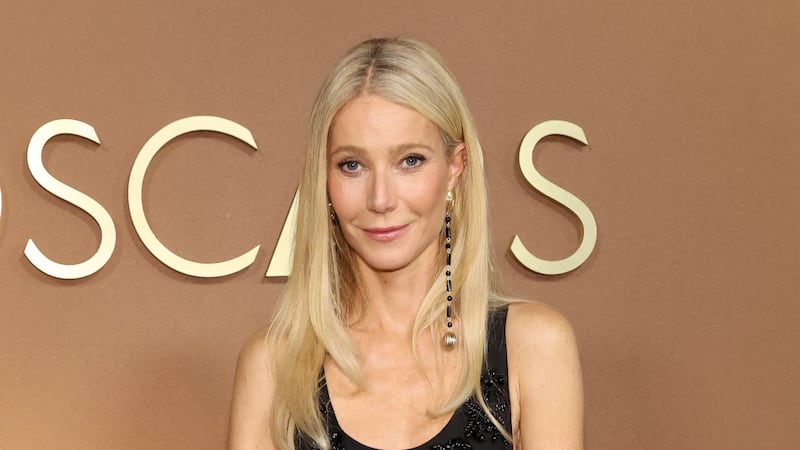 Gwyneth Paltrow attends the 16th Governors Awards on November 16, 2025, in Hollywood, California. Her hair is straight and center-parted, and she's wearing simple, toned-down makeup.