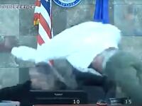 Deobra Redden attacking Judge Mary Kay Holthus in a Las Vegas courtroom.