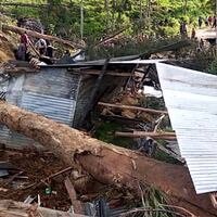 This picture shows a demolished house at the site of a landslide at Yambali Village in the region of Maip Mulitaka, in Papua New Guinea's Enga Province on May 25, 2024.