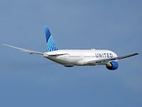 A Boeing 777-222(ER) from United Airlines takes off from Barcelona airport in Barcelona, Spain, on March 18, 2025. (Photo by Joan Valls/Urbanandsport/NurPhoto via Getty Images)