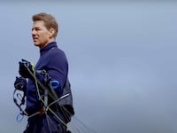 Tom Cruise shows off his speed flying stunt in "Mission: Impossible — Dead Reckoning Part One"
