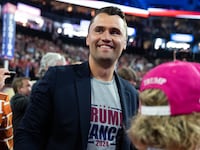 Charlie Kirk is seen in the Fiserv Forum on the third night of the Republican National Convention in Milwaukee, Wis., on Wednesday July 17, 2024.