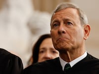 US Supreme Court Chief Justice John Roberts attends inauguration ceremonies in the Rotunda of the US Capitol on January 20, 2025 in Washington, DC.
