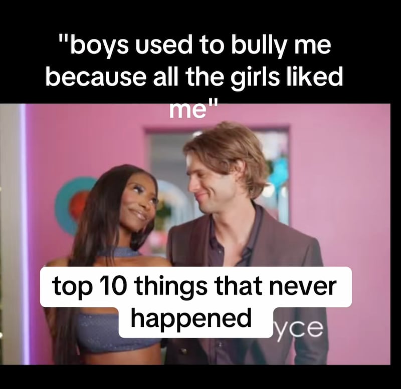Pictures of Bryce Alakai appear in a slideshow with a sarcastic caption for a TikTok posted by a user with the username “@ufoundme802.”