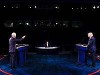 Donald Trump and Joe Biden at a debate.
